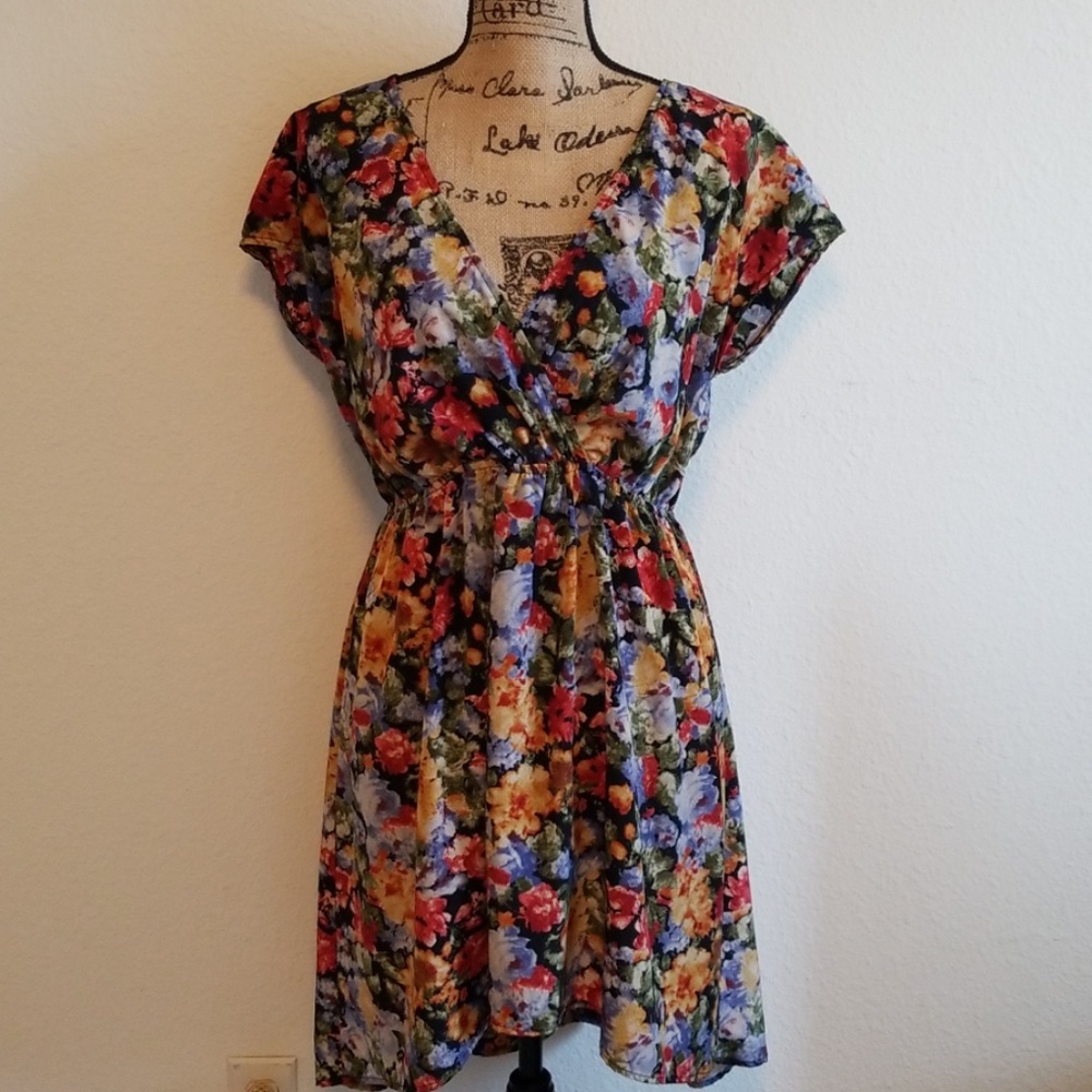 Urban Outfitters Black Floral Dress Size M/L